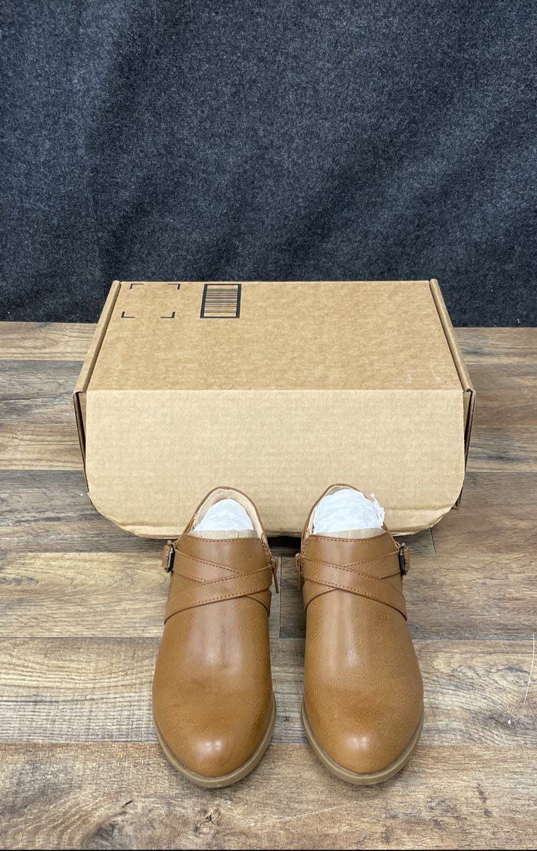 LifeStride Adley Women's Tan Faux Leather Ankle Booties Size 8