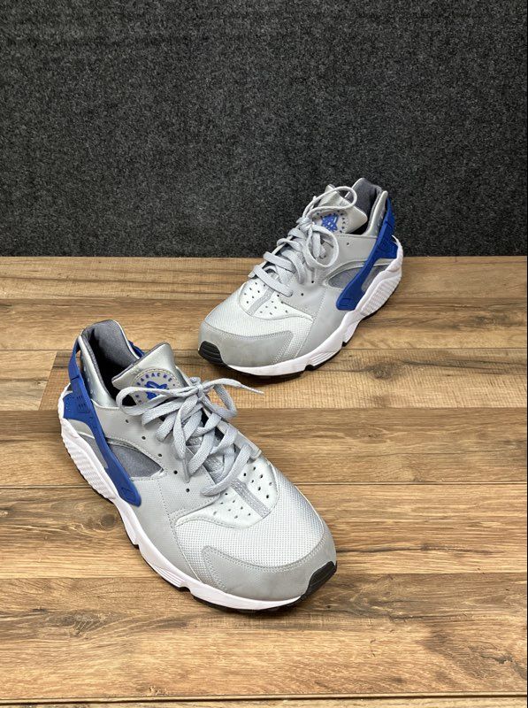 Nike Air Huarache Wolf Grey Lyon Blue Running Sneakers Men's Size 13