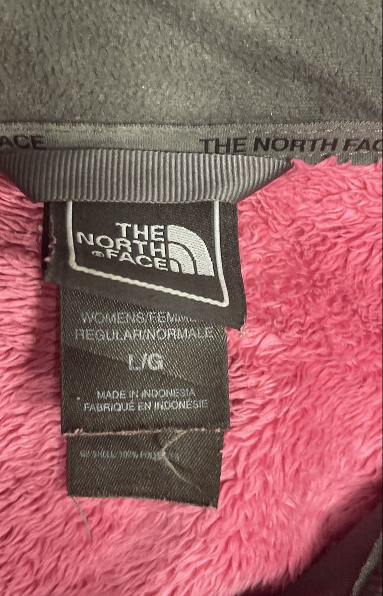 The North Face Women's Pink Osito Full Zip High Pile Fleece Jacket Size L