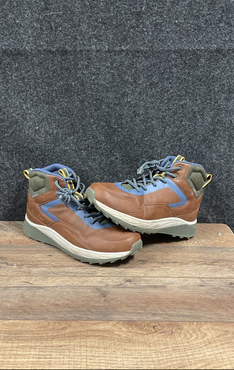 Merrell Supernova Mid Brown Blue Green Hiking Boots Youth Size 4.5M
