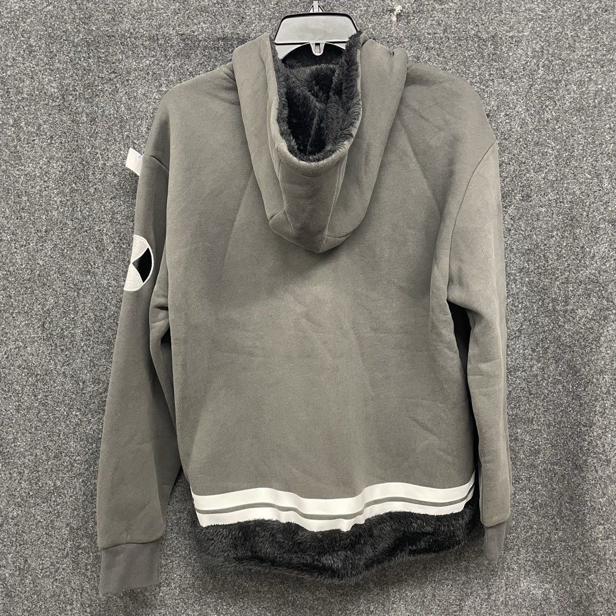 Glitch Productions Final Final Project Unisex Gray Sherpa Lined Zip Hoodie Sz M