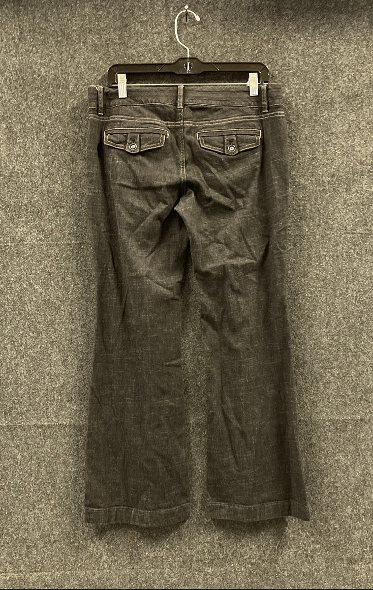 White House Black Market Women's Black Blanc Trouser Leg Jeans Flap Pocket Sz 6S