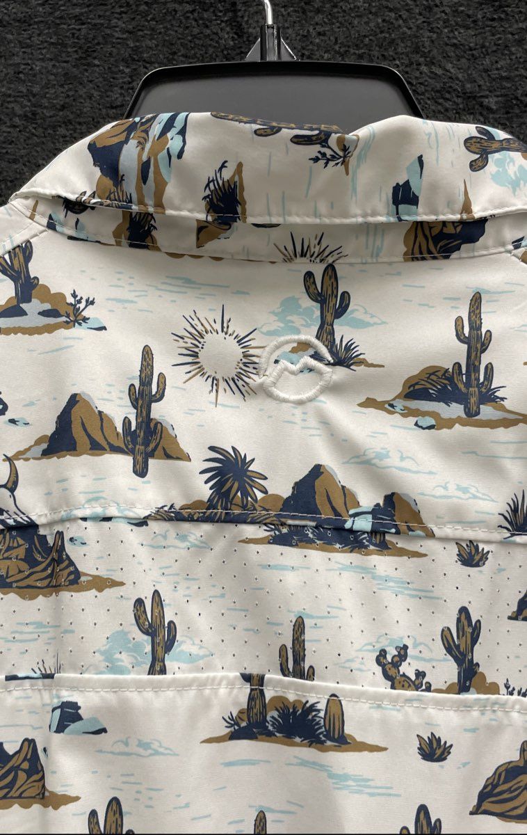 Magellan Outdoors Men's Hickory Canyon Desert Cactus Skull Print Shirt Sz 3XL