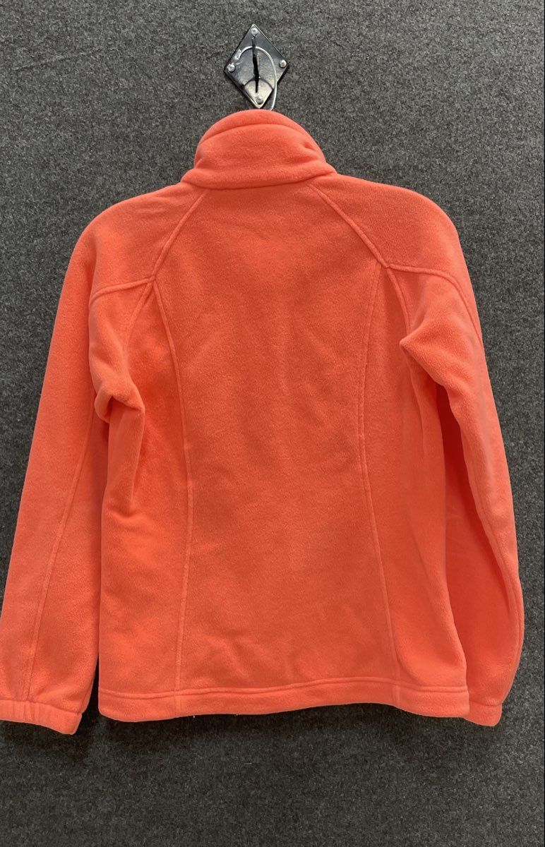 Columbia Women's Fleece Jacket Coral Orange Full Zip Mock Neck Sz XS