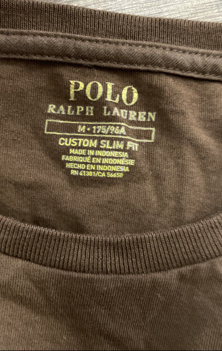 Polo Ralph Lauren Men's Brown Long Sleeve Custom Slim Fit T-Shirt Sz M