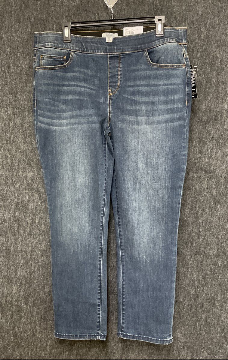 Croft & Barrow Women's Relaxed Mid-Rise Pull-On Denim Jeans Stretch NWT Sz 14P