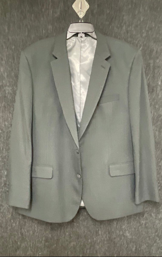 Haggar Men's Gray Tailored Fit Travel Performance Blazer Suit Jacket Sz 48R