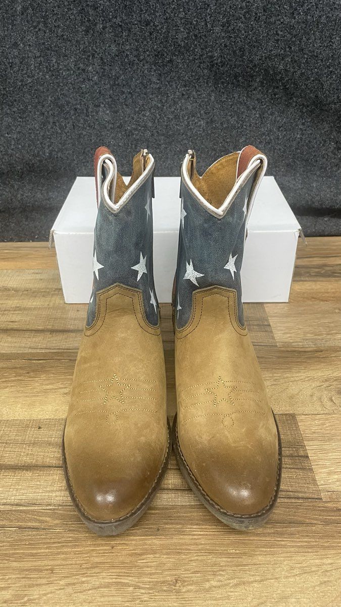 Shyanne New Americana Patriotic Stars Stripes Western Boots Women's Size 9.5