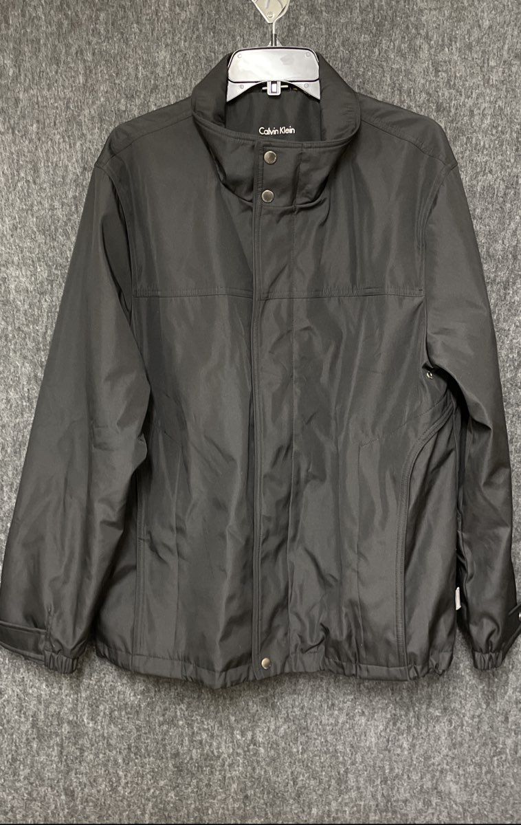 Calvin Klein Men's Black Water Resistant Wind Protection Full Zip Jacket Size M