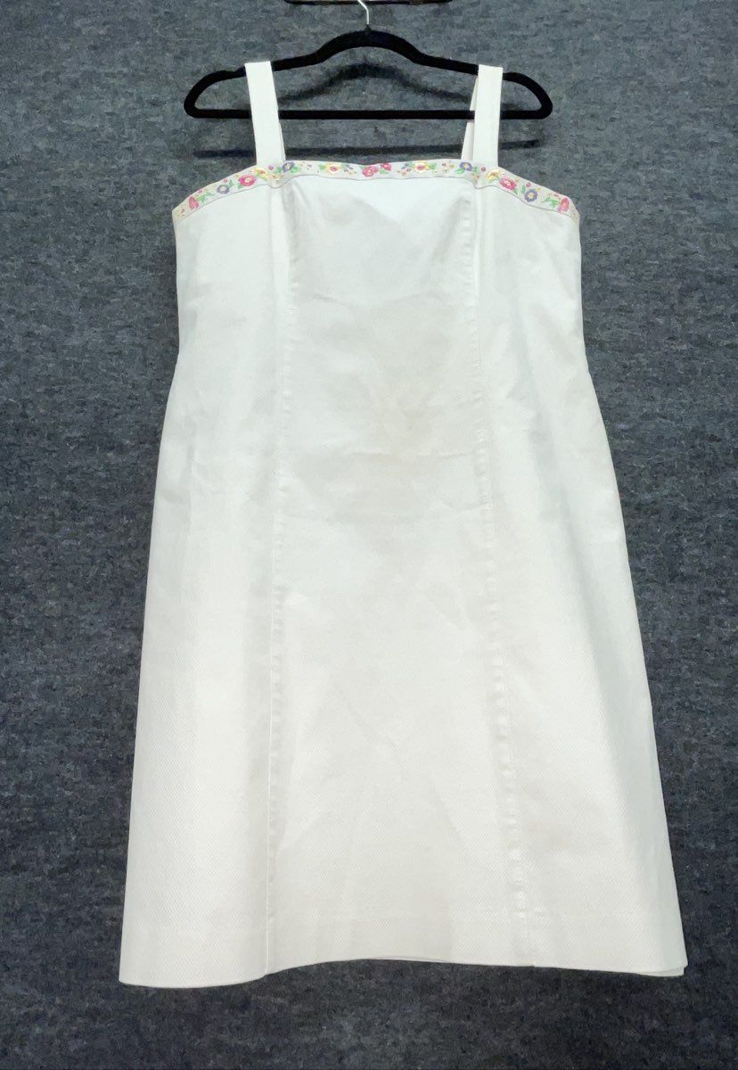 Anne Alexander Women's White Floral Embroidered Sleeveless Sheath Dress Size M