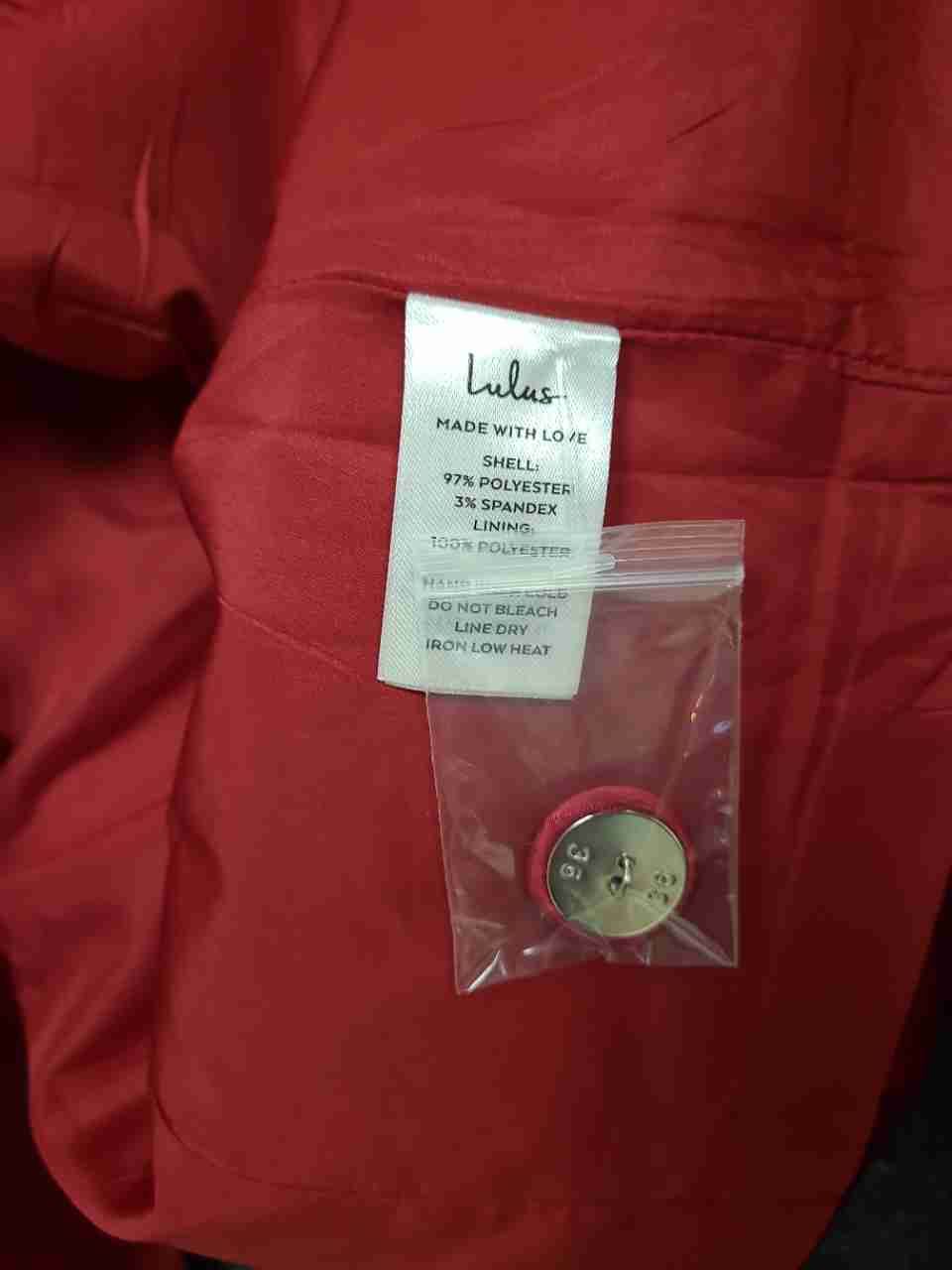 Lulus Women's Red Single Button Notched Lapel Blazer Sz XS NWT