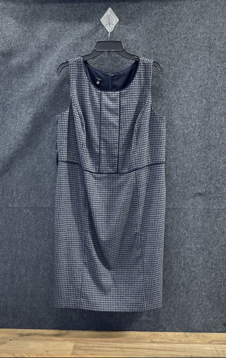 Talbots Plus Women's NWT Sheath Dress Blue Houndstooth Sleeveless Size 14W
