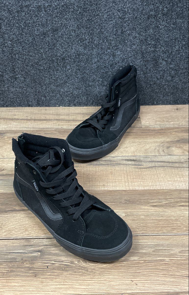 Vans Sk8-Hi Zip Black Suede Canvas High Top Sneakers Youth Size 5.5