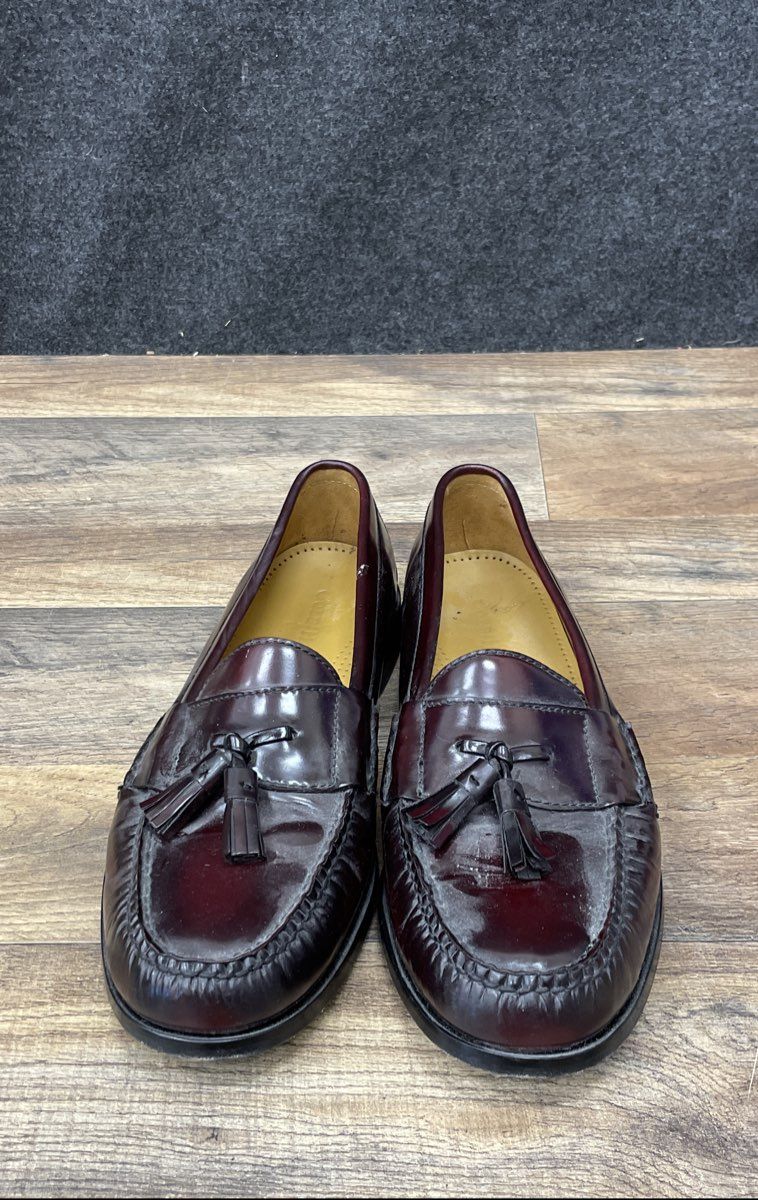 Cole Haan Pinch Tassel Burgundy Leather Loafers Men's Size 10
