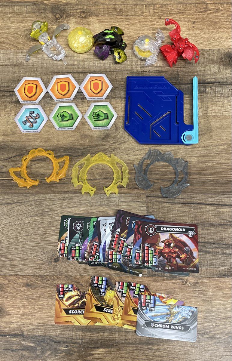 Bakugan Lot 23 Figures Balls + Trading Cards BakuCores Accessories & Case