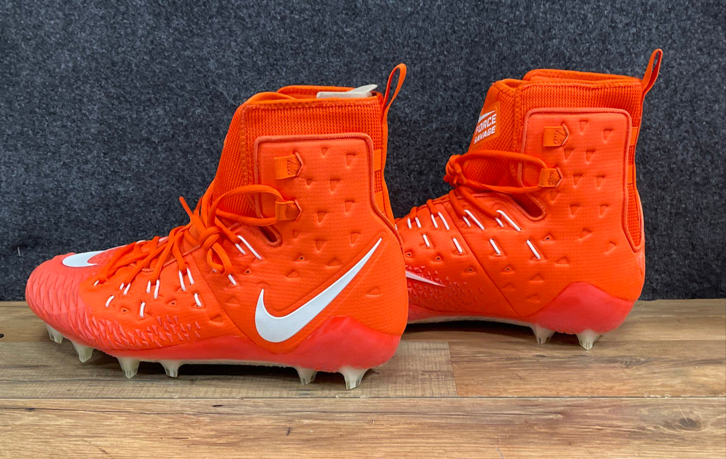 Nike Force Savage Elite Orange White High Top Football Cleats Size 15