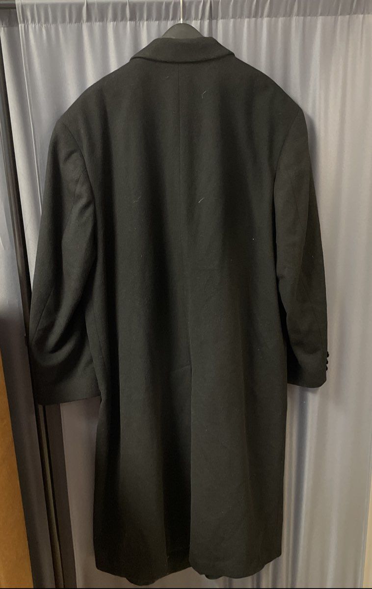 Vintage 90s Chereskin Men's Black Cashmere Double Breasted Overcoat Sz 44R