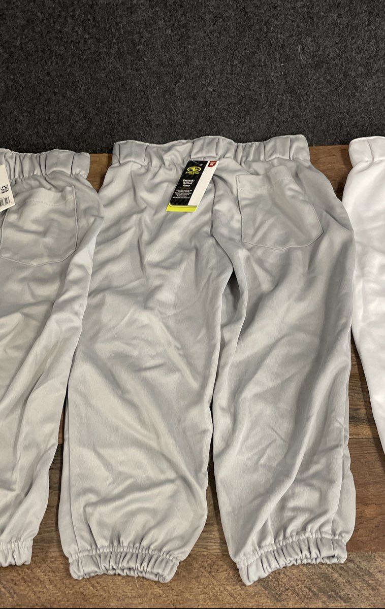Athletic Works Youth Baseball Softball Pants Lot of 3 Gray White NWT Sz M