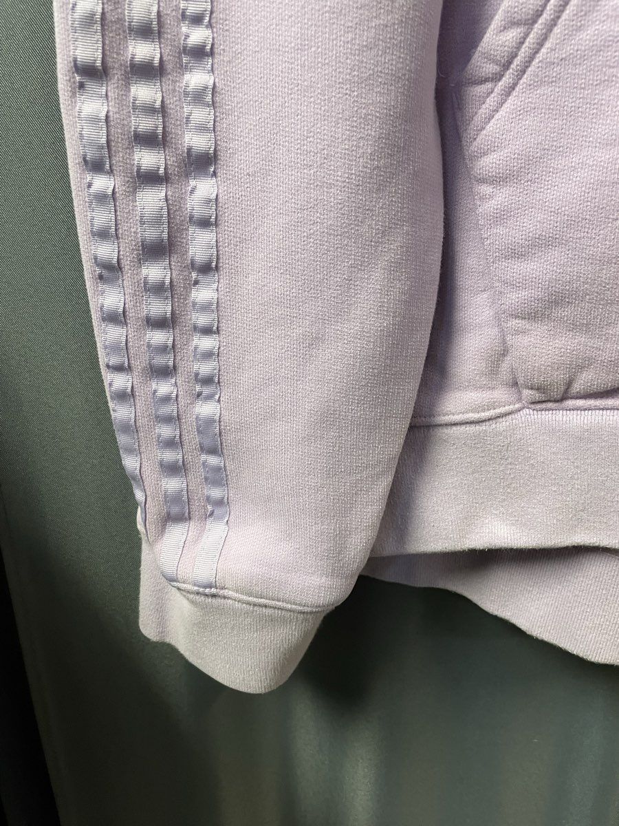 Adidas x Ivy Park Unisex Lavender Purple 3-Stripes Pullover Hoodie Sz XL