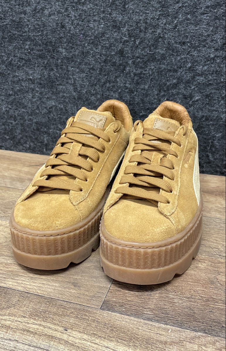 Puma Suede Creeper Tan Gum Platform Women's Sneakers Size 9.5