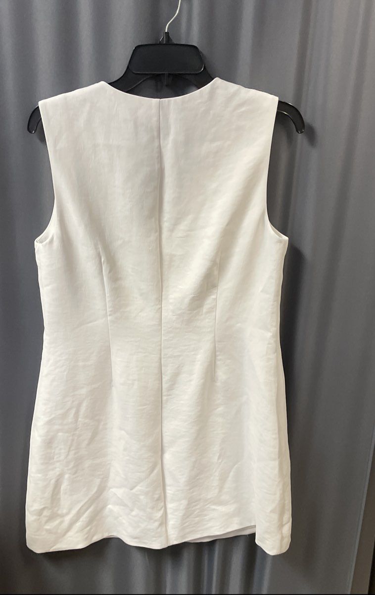 Abercrombie & Fitch Women's White Button Linen-Blend Vest Mini Dress NWT Sz MP