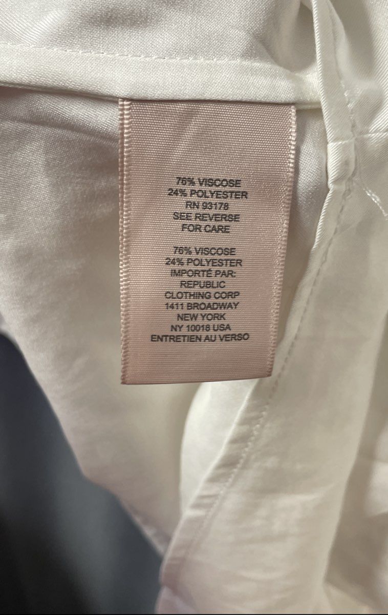 Philosophy Women's White Viscose Blend Split Neck Blouse Shirt Sz XL