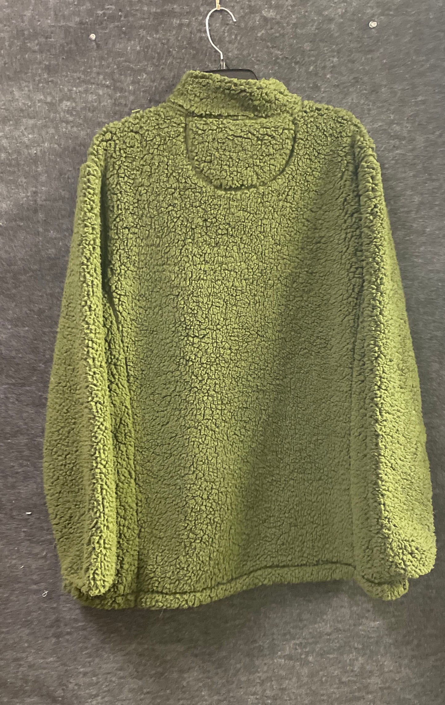 Simply Southern Women's Sherpa Fleece Quarter Zip Pullover Green Jacket Sz XXL