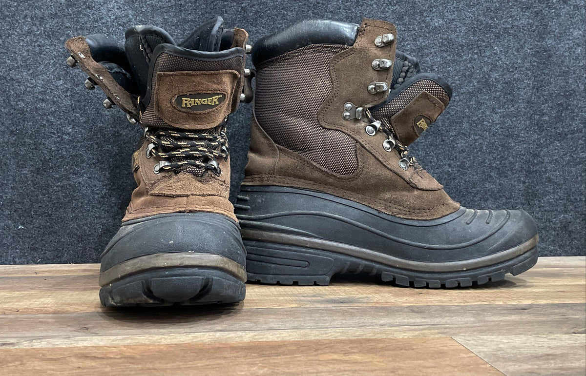 Ranger Men's Brown Black Winter Pac Snow Boots Duck Toe Lace Up Size 9