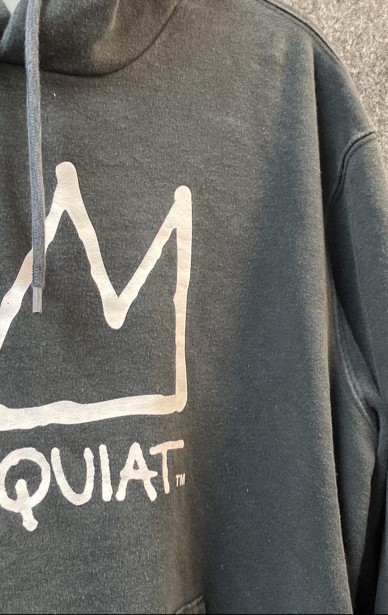 Gap Men's Jean-Michel Basquiat Crown Graphic Pullover Hoodie Gray Sz M