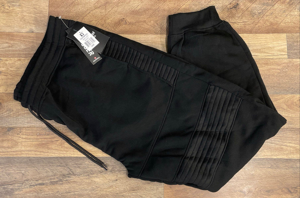 Southpole Men's Big & Tall Black Moto Ribbed Jogger Sweatpants Sz 5XB NWT