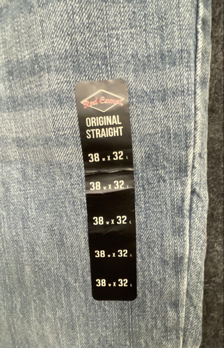 Red Camel Men's Original Straight Jeans Light Hawk Wash NWT Denim Sz 38x32