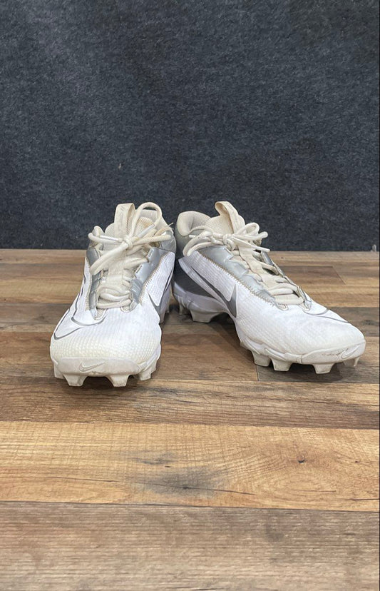 Nike Vapor Edge Shark 2 White Metallic Silver Football Cleats Men's Size 10