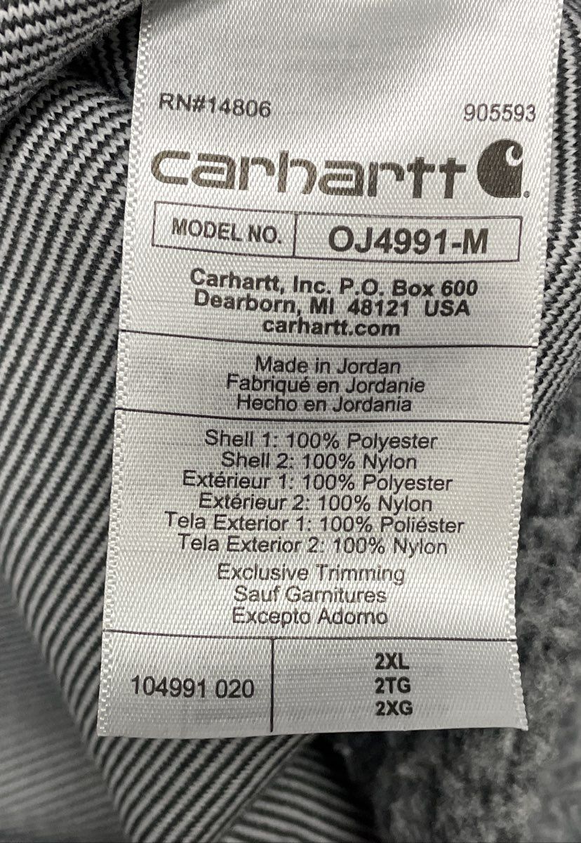 Carhartt Men's Sherpa Fleece Half Snap Pullover Gray Relaxed Fit Size M