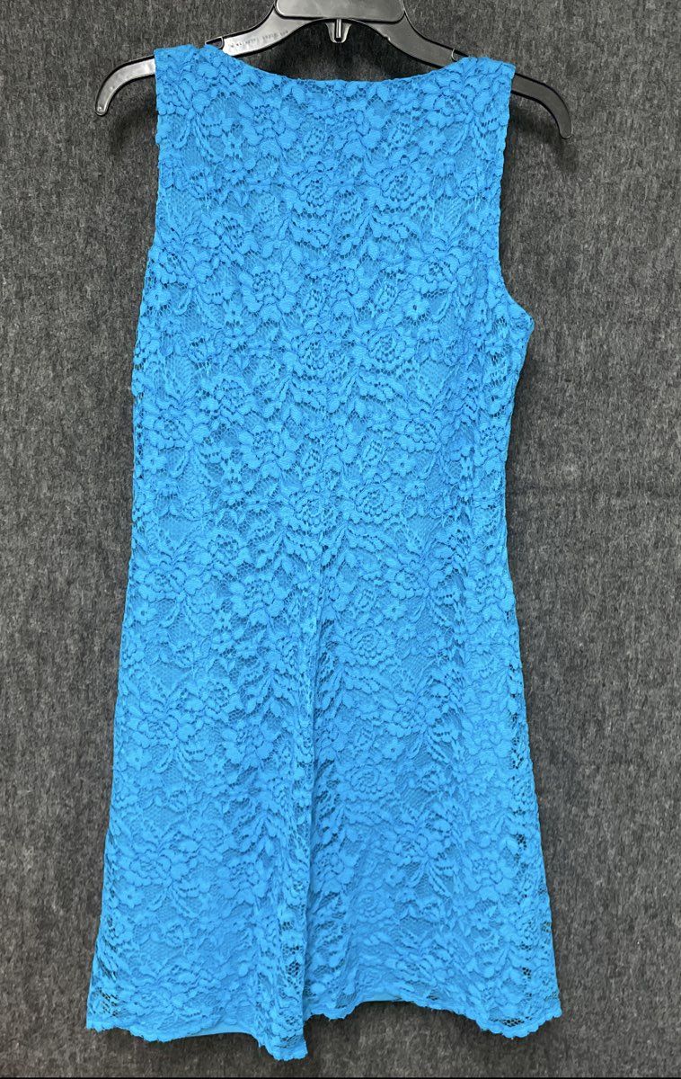 Lauren Ralph Lauren Women's Bright Blue Lace Sleeveless Sheath Dress Sz 10