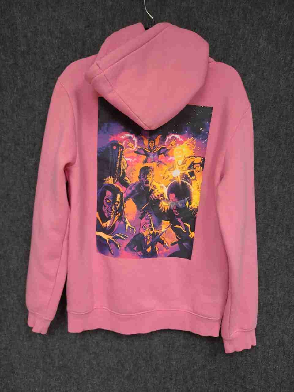 H&M Marvel Men's Pink Graphic Hoodie Supernatural Characters Logo Sz S