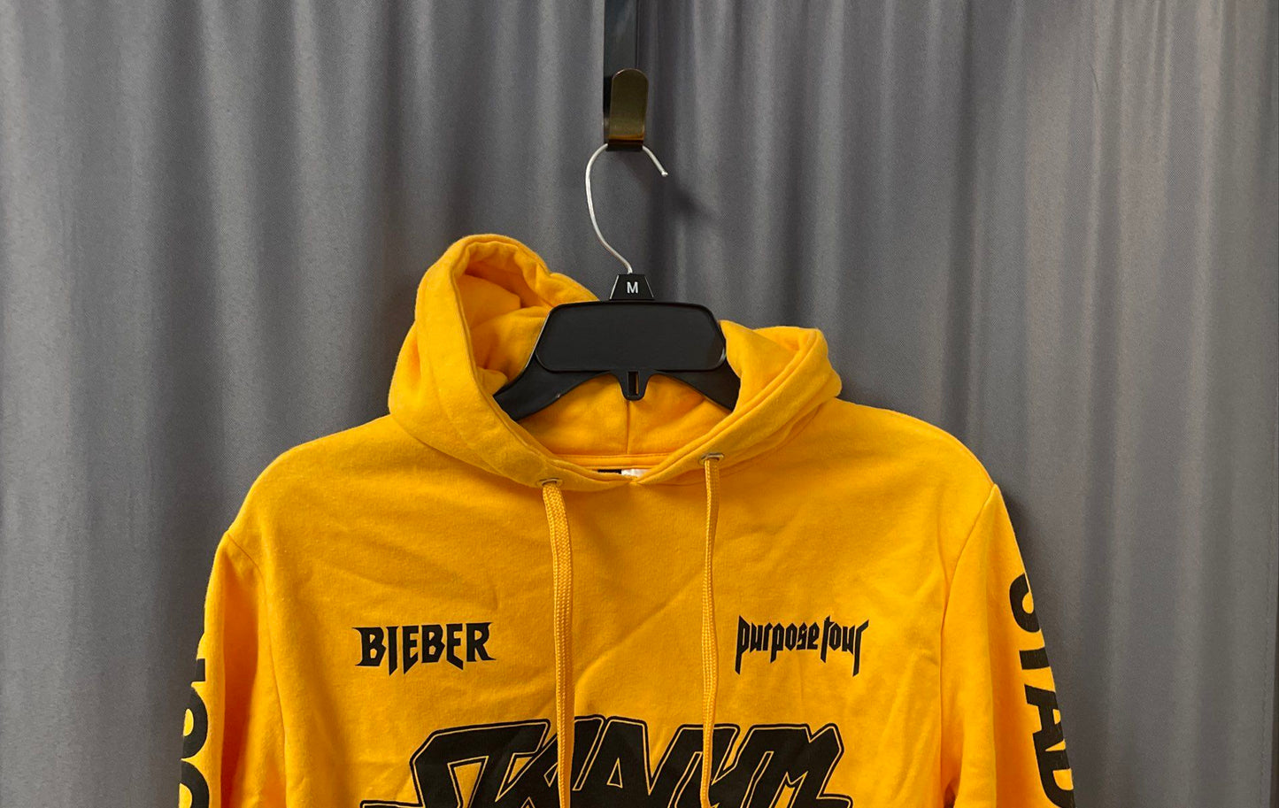 H&M Divided Justin Bieber Purpose Stadium Tour Pullover Hoodie Yellow Sz S