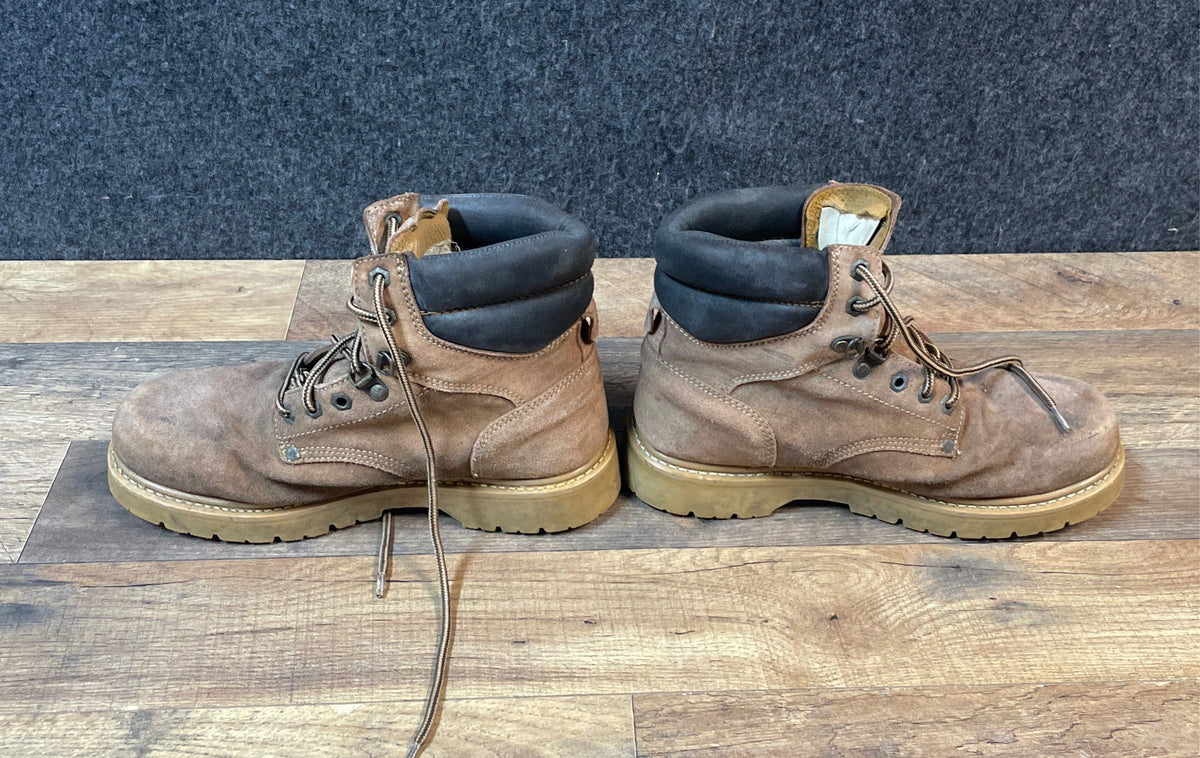 Wrangler Work Steel Toe Brown Leather Safety Work Boots Men's Size 9W