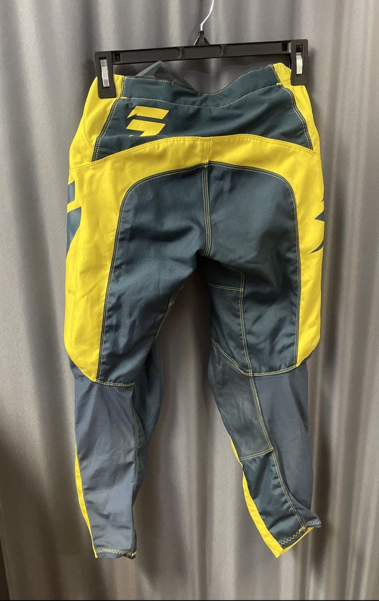 Shift Whit3 Label Motocross Moto Pants Yellow Blue Racing Dirt Bike Sz 26