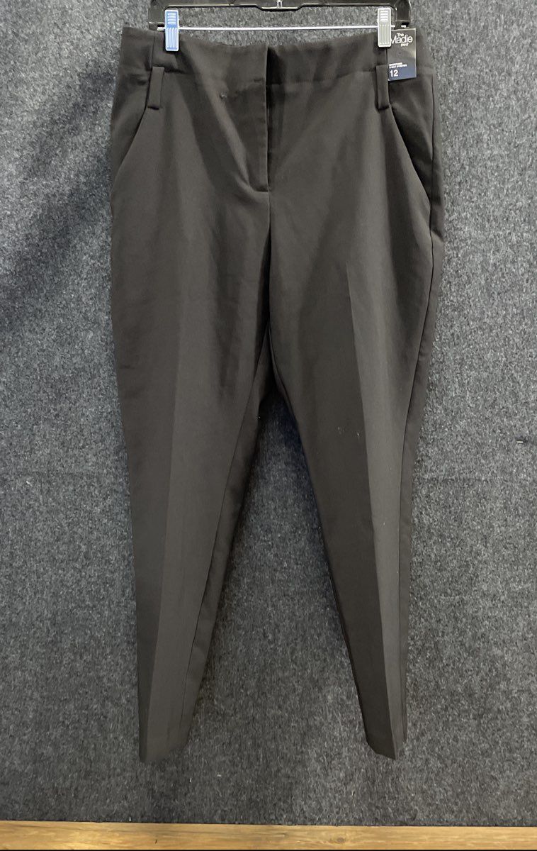 New York & Company Women's Black Madie Pant 7th Avenue 2-Way Stretch NWT Sz 12