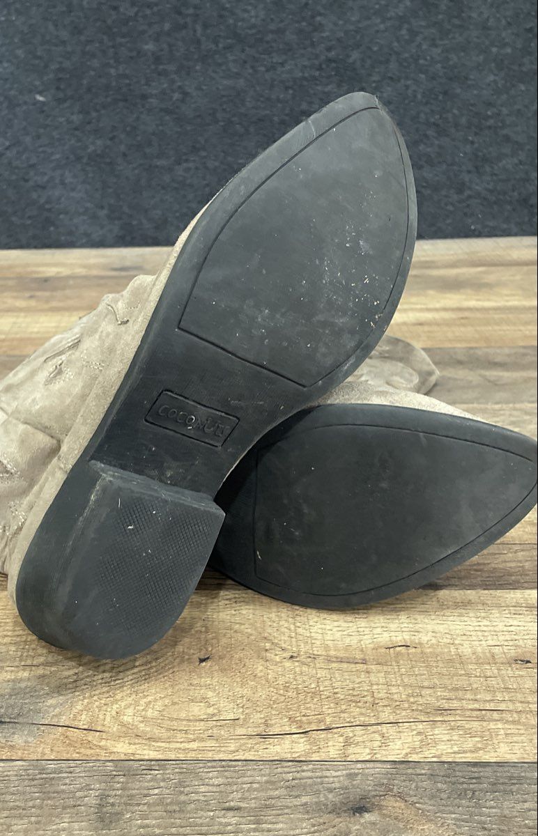 Coconuts Bandit Grey Textile Suede Western Cowboy Boots Women's Size 8M