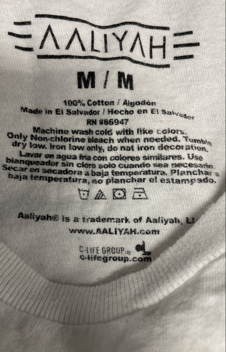 Aaliyah Princess of R&B Graphic T-Shirt Reprint C-Life Group Sz M