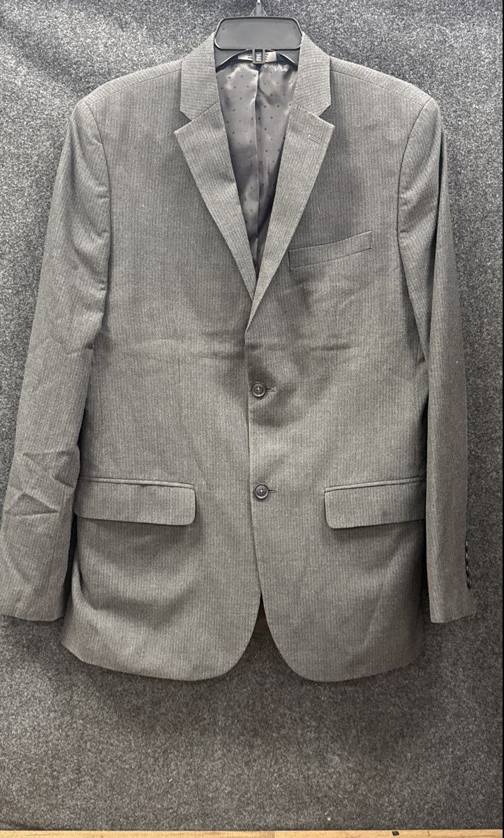 Perry Ellis Men's Gray Textured 2-Button Suit Jacket Blazer Single Vent Sz 42