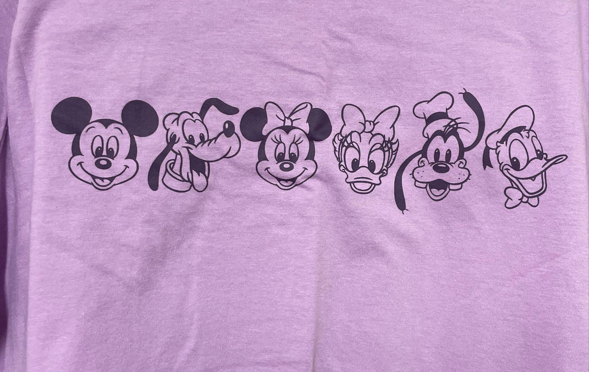 Disney Mickey & Friends Women's Lavender Graphic T-Shirt Sz 2XL