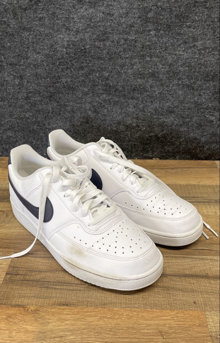 Nike Court Vision Low White Midnight Navy Sneakers Men's Size 9.5