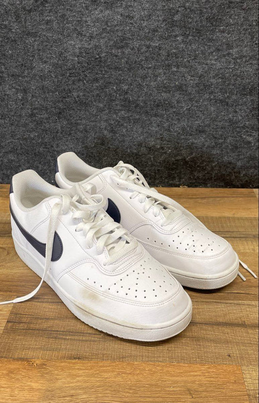 Nike Court Vision Low White Midnight Navy Sneakers Men's Size 9.5