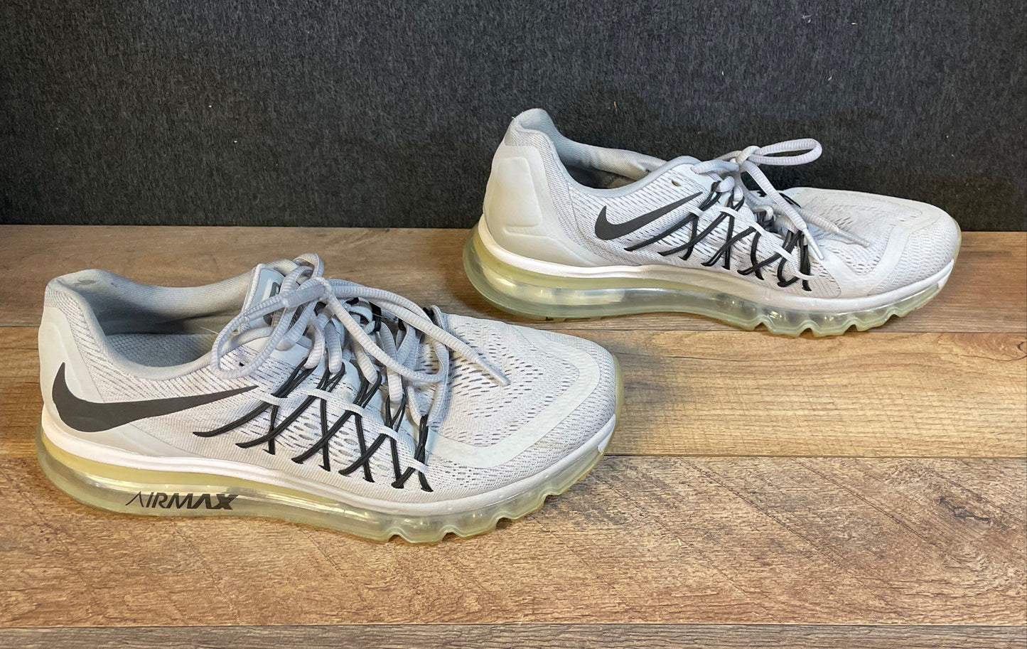 Nike Air Max 2015 Grey Black Silver Running Shoes Men's Size 10