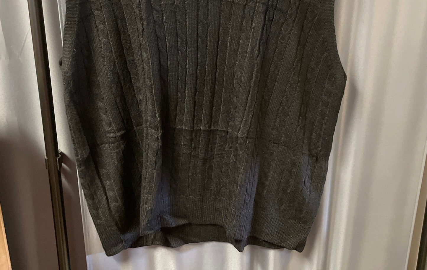 Agnes Orinda Women's Gray Black Sweater Vests Lot 2 Cable Knit V-Neck NWT Sz 4X