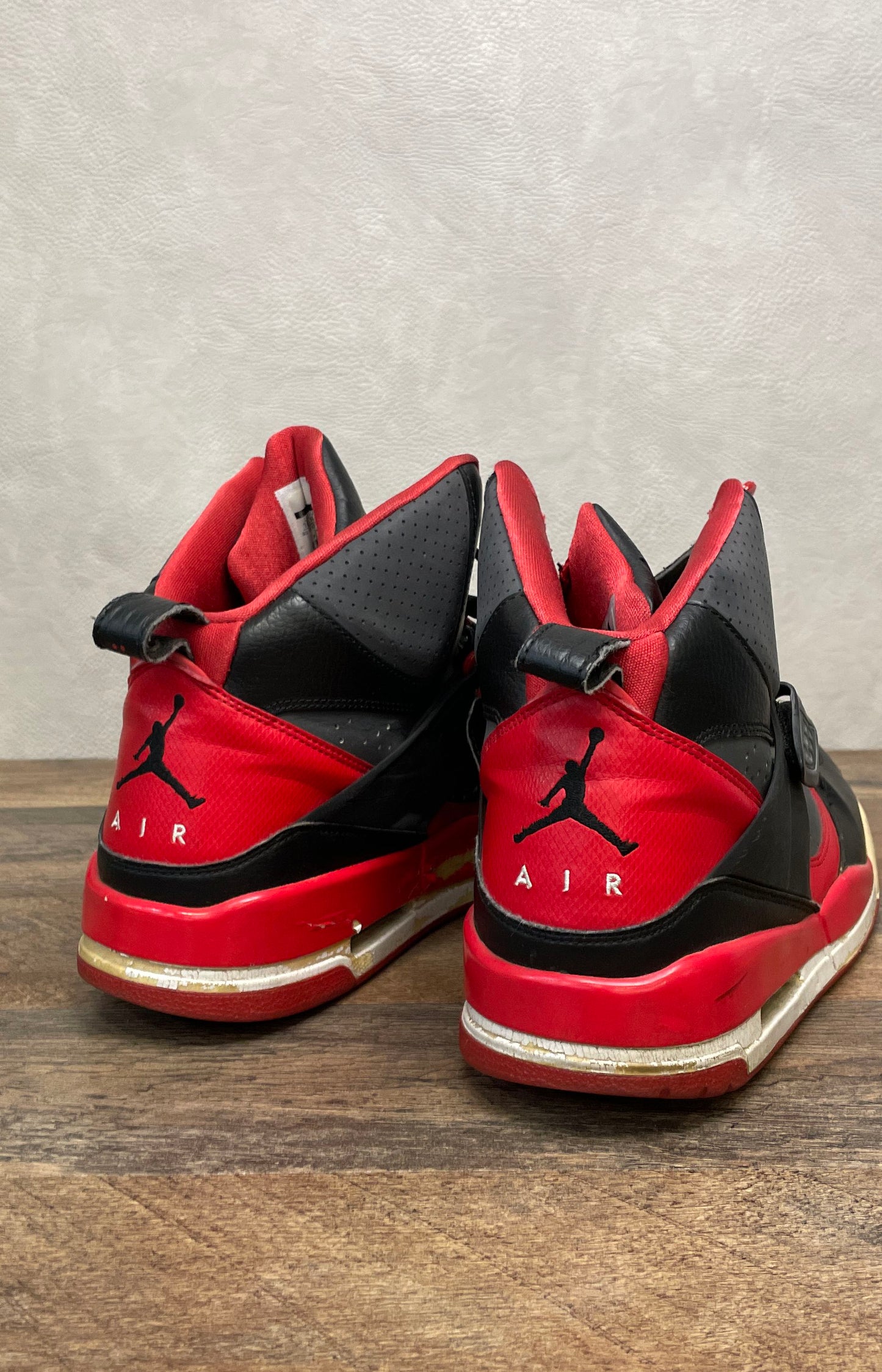 Jordan Flight 45 High Black Gym Red White Men's Sneakers Size 10.5