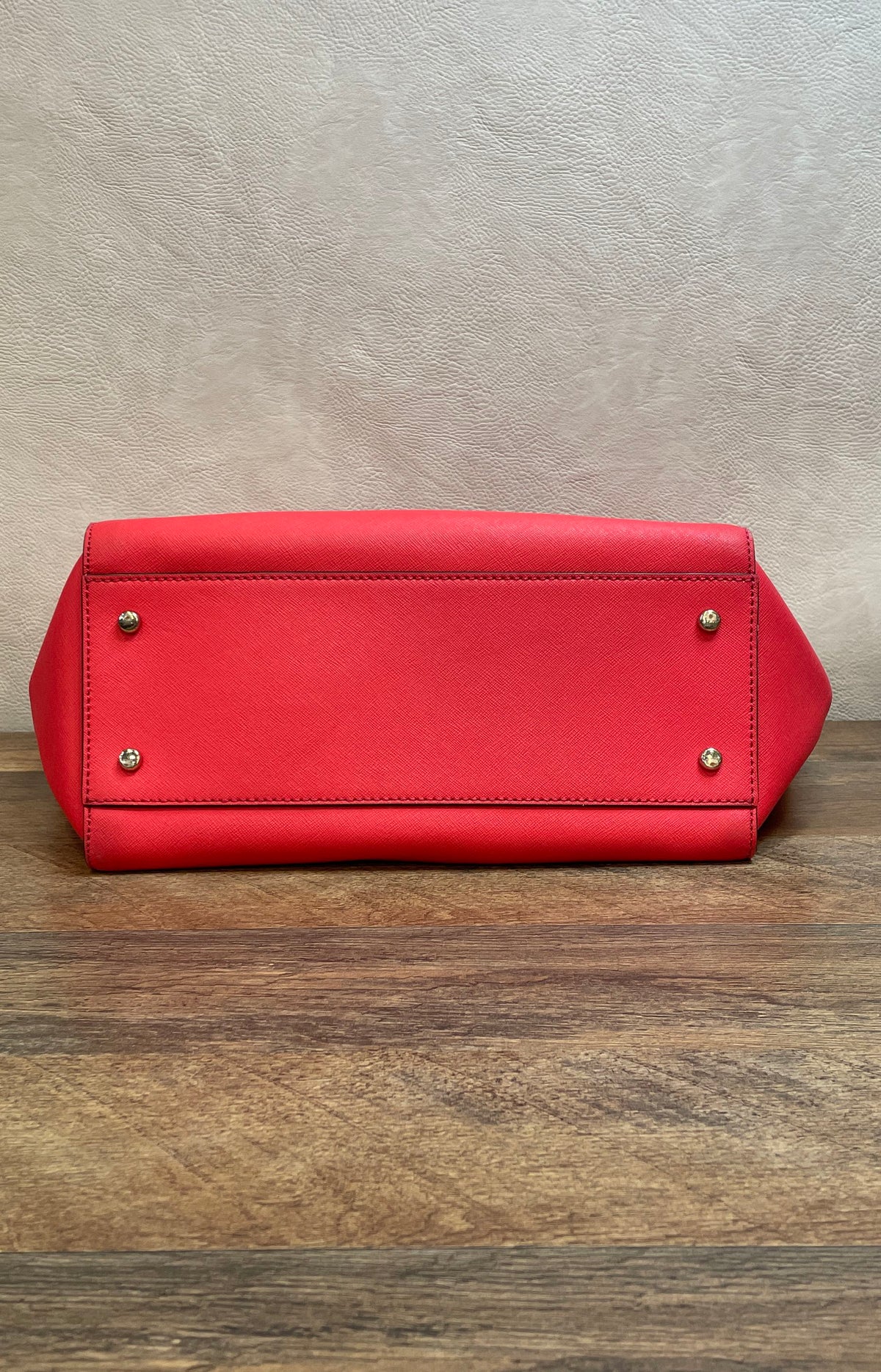 Kate Spade Red Saffiano Leather Satchel Crossbody Bag Gold Hardware