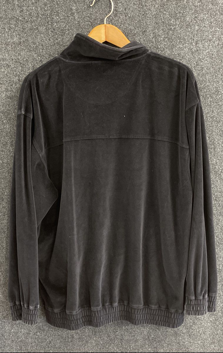 Vintage Y2K South Pole Men's Velour Full Zip Track Jacket Faded Black XL